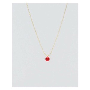 フラワーリング ネックレス 誕生石カラーストーン 1月 ガーネット AAN0752-1