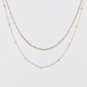 フラワーリング ネックレス ミラーボール×ケーブルチェーン ピンクゴールド AAN0713-PG