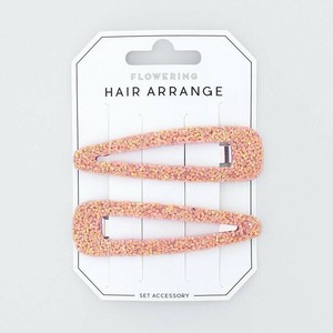 フラワーリング トップピン ジュエルグリッター 2本セット ピンク HTP0120-PK