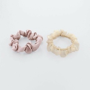 フラワーリング ミニシュシュ サテン×チュール 2本セット ピンク HHS0578-PK