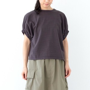 T-shirt Ladies fashion Cotton Gathered Sleeves