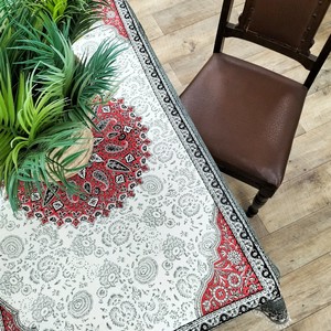 テーブルクロス　ペルシャ　更紗　100x150cm　レッド系 【S006】