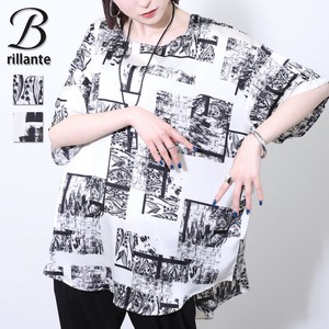 シルクタッチ柄プリント チュニック　2柄トップス　2025新作　BRILLANTE東京（197006/197007）