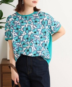 T-shirt Floral Pattern Short-Sleeved T-Shirt L size Cut-and-sew Made in Japan