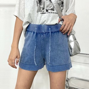 即納【2025新作】ブリーチニットショートパンツ　ニットパンツ　ショーパン　ウォッシュド