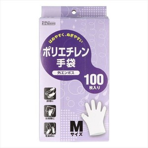 ポリエチレン手袋　外エンボス　100枚入　Mサイズ 【使い捨て手袋】