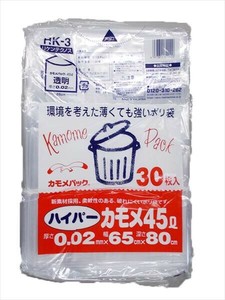 ハイパーカモメHK−3　45L透明30枚 【ゴミ袋・ポリ袋】