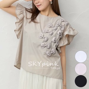 【2025SS新作入荷】リボン付カットソー　Tシャツ　SKYpink東京