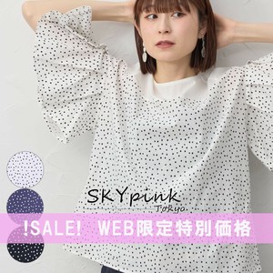 【WEB限定特別価格】ドット切替プルオーバーブラウス　 skypink東京