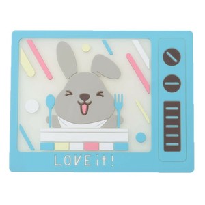 【キッチン雑貨】ラッピー クリアラバーコースター ブルー