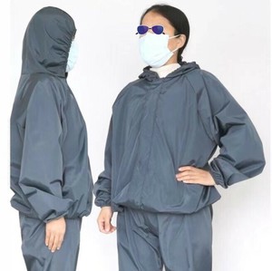 防護服  長袖  フード付き   作業服 2点セット 無地  ゆったり  快適  男女兼用   PBQ003