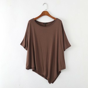 Tシャツ  半袖  不規則  ラウンドネック   無地  ゆったり  快適 レディースファッション   DYLA034