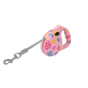 ルークラン ドッグネス 伸縮リード モダン M ピンクマッシュルーム ペット用品