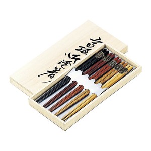 東出漆器 木箱入銘木箸揃 4290