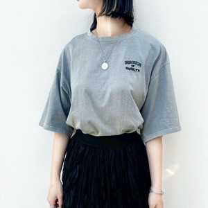 ★ピグメント加工　英字ワンポイント刺繍オーバーサイズTシャツ　SS【2025新作】