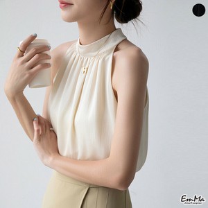 ノースリーブシャツ ギャザー きれいめ セクシー カジュアル 夏   【2025SS】EH2810