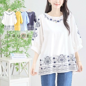 【2025新作】【M〜L】ナチュラル刺繍コットンブラウス(N13-126)(1号店)FM1