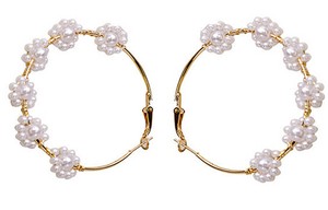Pierced Earrings Resin Post Design Flower 2-colors
