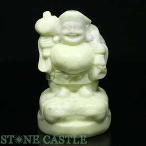 ☆一点物☆【彫刻置物】七福神 大黒天 レモンジェード (台無) No.14 【天然石 パワーストーン】