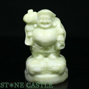 ☆一点物☆【彫刻置物】七福神 大黒天 レモンジェード (台無) No.17 【天然石 パワーストーン】