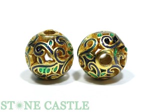 【パーツ】デザインビーズ 唐草模様 8mm (5個セット) 【天然石 パワーストーン】
