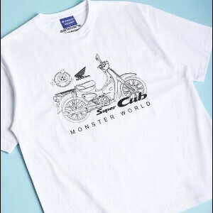 Honda×MonsterWorld プリント ワンポイント刺繍 半袖Tシャツ 【2025夏】