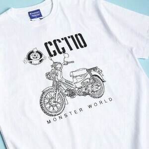 Honda×MonsterWorld プリント ワンポイント刺繍 半袖Tシャツ 【2025夏】