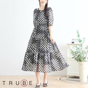 Casual Dress Check Pattern Tiered Dress [2025 NEW]