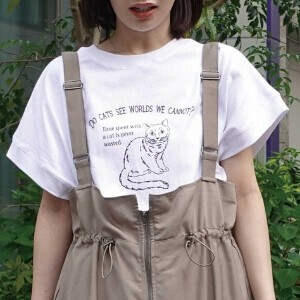 【2025年新作】おませネコTシャツ　トップス　春　夏　SS　秋　大人　かわいい　動物　ねこ　猫　アニマル