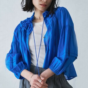 Button Shirt/Blouse Frilled Blouse Cotton