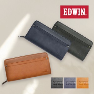 エドウイン EDWIN 財布 サイフ 長財布 エンボスロゴ ラウンドジップ 0510631 プレゼント 箱付