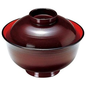 福井クラフト　TA5寸千筋丼物椀(蓋親)溜内朱 38020220