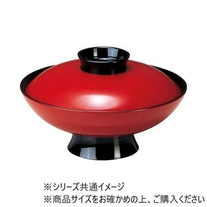福井クラフト　5.5寸小槌煮物椀(蓋親)朱ツバ黒 12025530