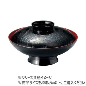 福井クラフト　5.5寸桐杢小槌椀 黒内朱 12025500