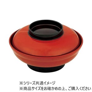 福井クラフト　5.5寸大輪浅型丼 朱ツバ黒 21080220