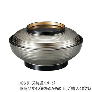 福井クラフト　5.3寸平蓋物　福銀透き高台内金内黒 37002170