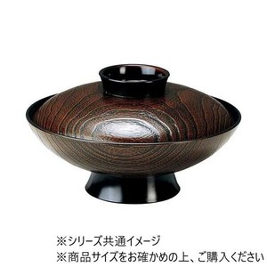 福井クラフト　6寸桐杢煮物椀 栃内黒 12025560