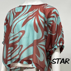 Button Shirt/Blouse Dolman Sleeve Floral Pattern Made in Italy