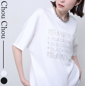 英字 ビジュー付きTシャツ 2025人気 新作 chouchou東京