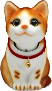 ◆即納◆ネコ 雑貨 ニャンダふるマスコット 茶トラ　首ふり ねこ フロッキー  インテリア 置物　日本製
