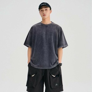P21483メンズ Tシャツ トップス 2025春夏新作 カジュアル 半袖 レトロ  ゆるい 韓国風 無地