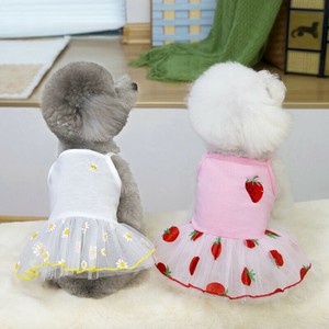 犬服 2色5サイズ ドッグウェア ペット服 ワンピース フリル