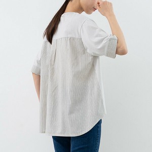 【2025春夏新作 Lilish mavie】62804 接触冷感 ストライプ切替プルオーバー
