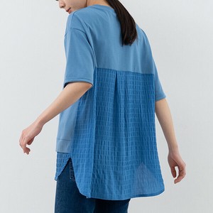 【2025春夏新作 Lilish mavie】62805 接触冷感 裾重ね着風 シャーリングジャガード切替 チュニック