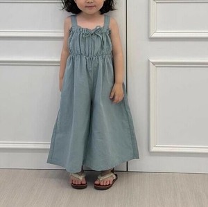ワイドパンツ サスペンダー ジャンプスーツ  夏 ゆったり 無地 快適  女の子 ファッション  MBQ028