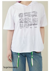 フード付きロゴデザインTシャツ【フリ－サイズ】【体型カバー】【ゆったりサイズ】ミセス 大人カジュアル