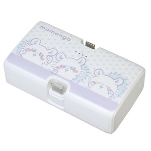【スマホアクセ】ちいかわ Lightning/Type-Cコネクタ付き リチウムイオン充電器 4000mAh モモンガ
