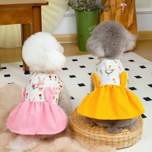 犬服 2色5サイズ ドッグウェア ペット服 ワンピース うさ耳