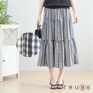 Skirt Gingham Check Tiered Skirt [2025 NEW]