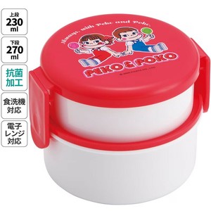 【スケーター】抗菌丸型ランチBOX2段  【PEKO&POKO おかし】日本製